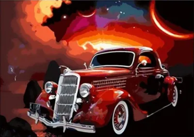 Produktbild von Malen nach Zahlen – Oldschool-Auto, 40x50 cm