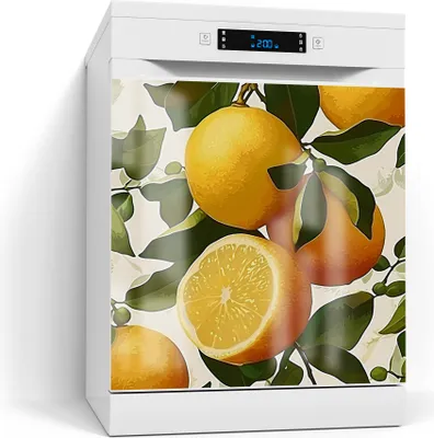 Produktbild von DEQORI Magnetmatte Spülmaschine Standard 60x60 cm 'Zitruszauber' Magnetfolie Deko-Folie