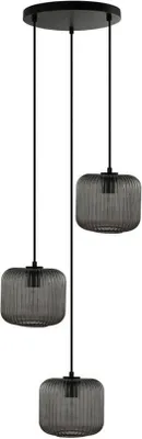 Produktbild von HOME DELUXE Hängeleuchte aus Glas LILY - Rauchgrau | Pendelleuchte Hängelampe Deckenpendel