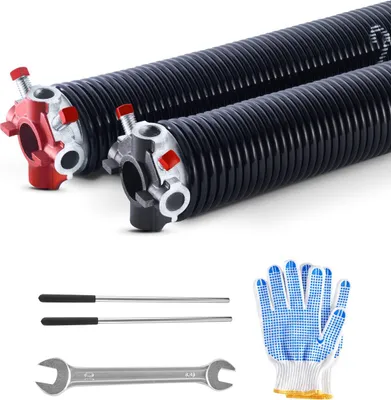 Productafbeelding van Torsieveren voor garagedeuren, set van 2, afmetingen Φ5,72xΦ50,8x685mm, met wikkelstangen