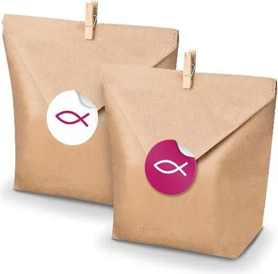 Produktbild von SET FISCH (Motiv32) 24x Geschenktüten + Klammern+ Aufkleber