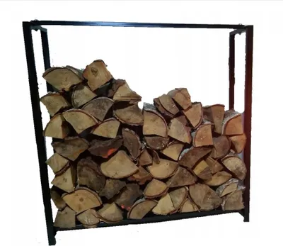 Produktbild von Kaminholzregal Schwarz Kaminholzständer Feuerholzkorb Metall Kamin Holzlege Brennholzkorb