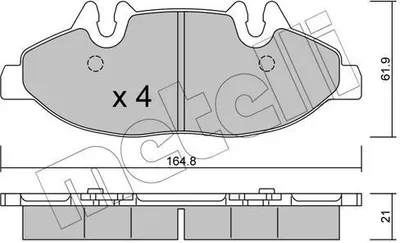 Produktbild von METELLI Bremsbeläge Satz Vorne Bremsklötze passend für MERCEDES-BENZ VIANO (W639) 22-0575-0