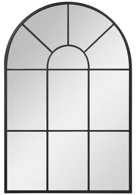 Obrázek produktu pro Zrcadlo na zeď - Zrcadlo - Nástěnné zrcadlo - Černé zrcadlo - Kovové zrcadlo - Černý kovový rám - 91 x 60 cm