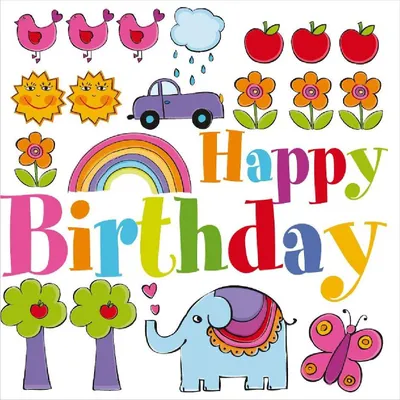 Produktbild von Artebene Mini-Grußkarte "Happy Birthday", für Kinder, 8x8 cm