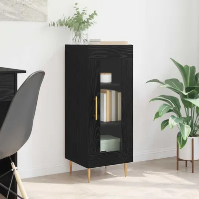 Obrázok produktu pre vidaXL Príborník čierny dubový vzhľad 34 x 34,5 x 90 cm materiál na báze dreva
