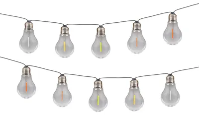 Obrázek produktu pro Dekorativní světelná řetězec "LINDA" s 10 LED diodami, určený pro venkovní použití, délka 370 cm, vyrobený z plastu, vícebarevný, s posuvným vypínačem