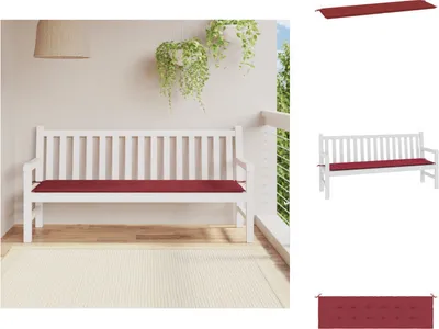 Zdjęcie produktu dla vidaXL Poduszka na ławkę ogrodową czerwone wino 180x50x3 cm tkanina Oxford - Poduszka do siedzenia