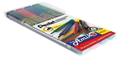 Immagine prodotto di Pentel N850 marcatore permanente Nero, Blu, Verde, Rosso 4 pz