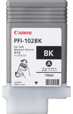 Produktbild von Canon PFI-102BK, Schwarz, Tinte auf Pigmentbasis, 130 ml
