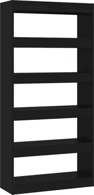 Obrázek produktu pro vidaXL Regál na knihy / rozdělovač místností černý 80x30x166 cm Dřevěný materiál