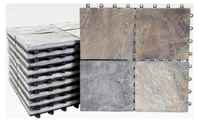 Produktbild von Steinfliese für Balkon/Terrasse, Naturstein, 11x je 30x30cm = 1m² - Granit bunt