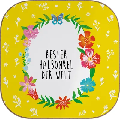Produktbild von Mr. & Mrs. Panda Untersetzer Tasse Halbonkel - Weiß - Geschenk, Kleinigkeit, Coaster, Stief, für Gläser, Tassen, Stiefonkel, Glas, bester Onkel, gläseruntersetzer
