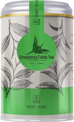 Produktbild von Mary Rose - Grüner Tee Strawberry Fields in Dose 50g - Yunnan Tee, Erdbeere, Goji, Rosenblüten - Ausgewogen, Erfrischend - China