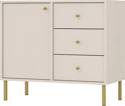 Produktbild von Selsey Oktio - Sideboard 1-türig mit 3 Schubladen, sandbeige, 84 cm
