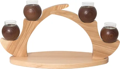 Produktbild von Drechslerei Kuhnert - Schwibbogen Tischleuchter Kerzenhalter Braun - Maße ca. 47 x 23 x 17cm - 27852