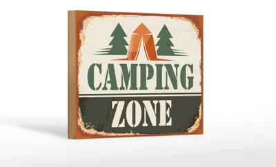 Produktbild von Holzschild Camping 18x12cm Camping Zone