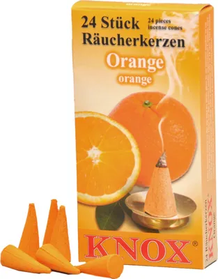 Produktbild von KNOX Räucherkerzen 24 Duftkegel Orange