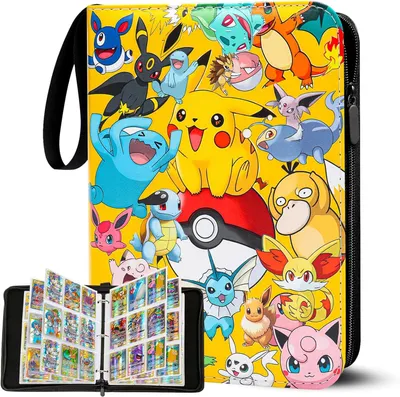 Produktbild von Sammelalbum für Pokemon Karten, 50 Seiten 900 Karten Kapazität Sammelkarten Album Sammelmappe Karten Ordner Heft, Tragbar Wasserdicht PolyurethanMaterial