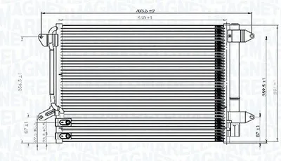 Produktbild von MAGNETI MARELLI 350203845000 Kondensator Klimaanlage Klimakondensator für VW Beetle Schrägheck (5C1, 5C2) +Trockner