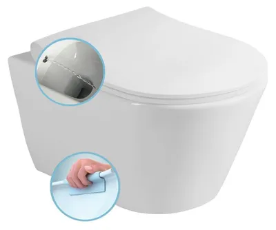 Obrázek produktu pro AVVA CLEANWASH závěsný klozet s bidetovou sprškou, bez okrajů, 35,5x53 cm, bílý
