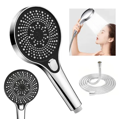Produktbild von Handbrause, Duschkopf, mit 1.5m Schlauch, Duschbrause, Brausekopf, 3 Dusche Modi, Wassersparend Mit Druckerhöhung