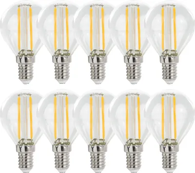 Produktbild von 10 x LED Filament Leuchtmittel Tropfen Kugel G45 1W E14 110lm 840 neutralweiß 4000K