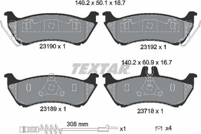 Produktbild von TEXTAR Bremsbeläge Satz Hinten passend für MERCEDES-BENZ M-Klasse (W163) 2319002