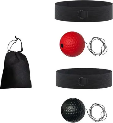 Zdjęcie produktu dla Piłka treningowa do boksu, czerwono-czarna, z elementem odblaskowym