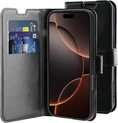 Produktbild von BeHello BEHWAL00345, Geldbörsenhülle, Apple, iPhone 16 Pro, 16 cm (6.3"), Schwarz
