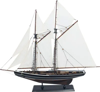 Produktbild von Segelschiff Modell Zweimaster aus Holz Bluenose kanadischer Gaffel Schoner