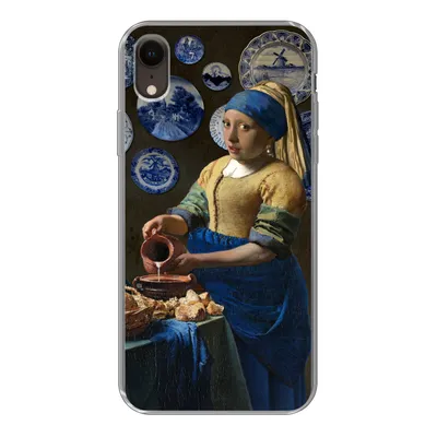 Produktbild von MuchoWow® Handyhülle Schutzhülle Hülle für iPhone XR Milchmädchen - Das Mädchen mit dem Perlenohrring - Vermeer Silikon Softcase Handy Hülle - Schutzdeckel