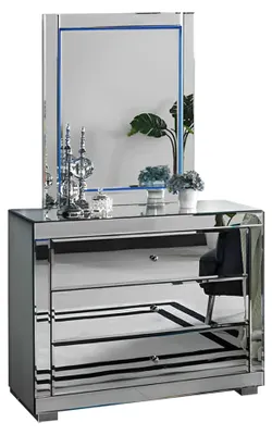 Produktbild von Schlafzimmer Silber Schminktisch Designer Schminkkommode Luxus Möbel