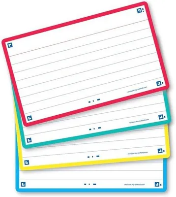 Productafbeelding van Flashcards A7 Gelijnd in 4 Kleuren - 80 Kaartjes