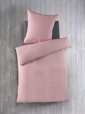 Produktbild von Holiday Heimtex OptiDream Chambray Baumwoll-Bettwäsche garngefärbt rosa 135x200 cm