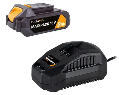 Image de Kit batterie et chargeur 18V 2.0Ah - Maxxpack - charge rapide 2.4A - universel