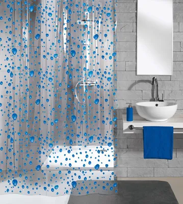 Image de Kleine Wolke Rideau de douche PEVA BUBBLE bleu marine 180 x 200 cm