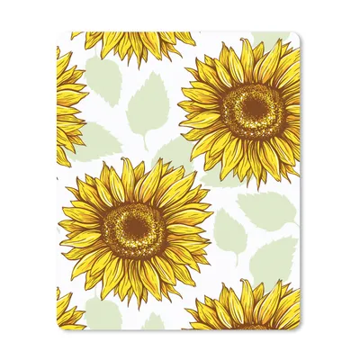 Produktbild von MuchoWow® Mauspad Mousepad Sonnenblume - Muster - Blumen 19x23 cm - Mousepads - Maus Mat - Pad - Mausunterlage - Mauspads - Spielen