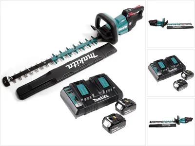 Obrázek produktu pro Akumulátorové nůžky na živý plot Makita DUH 601 PTE 18V 60cm bezkartáčové + 2x baterie 5,0Ah + nabíječka
