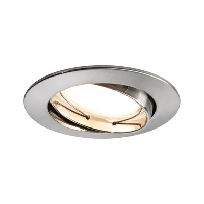 Produktbild von Paulmann Einbauleuchten Set Coin dimmbar satiniert rund schwenkbar LED 1x7W 2700K 230V 51mm Eisen gebürstet/Alu Zink