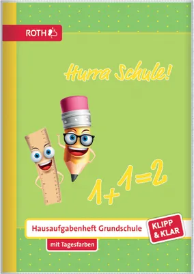 Produktbild von ROTH Hausaufgabenheft Klipp & Klar "Hurra Schule" DIN A5