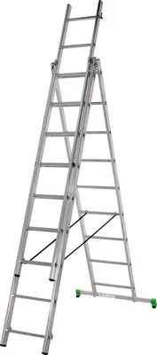 Produktbild von CLASSIK Mehrzweckleiter Anlege-Steh-oder Schiebeleiter Aluminium 3-teilig 3 x 9 Sprossen Arbeitshöhe 5,75 m