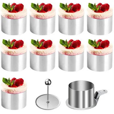 Image de Omgoods - Coffret de 10 moules à gâteaux - Moules pour mousses, pour des desserts parfaits