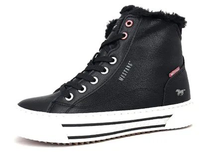 Produktbild von Mustang Storno Damenschuhe Stiefel Schnürer Schwarz Freizeit