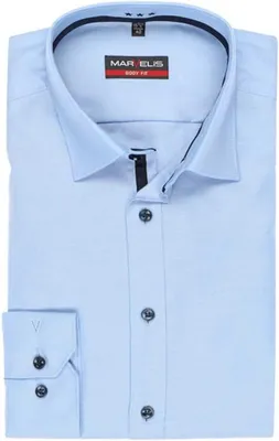 Produktbild von Marvelis - Body Fit - Herren Langarm Hemd, (757964), Größe:42, Farbe:Hellblau (11)