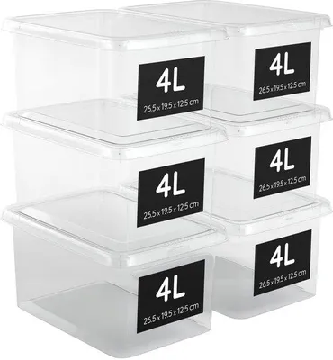 Produktbild von Azomor® Transparente stapelbare Aufbewahrungsboxen mit Deckel und Verriegelung für den Hausgebrauch