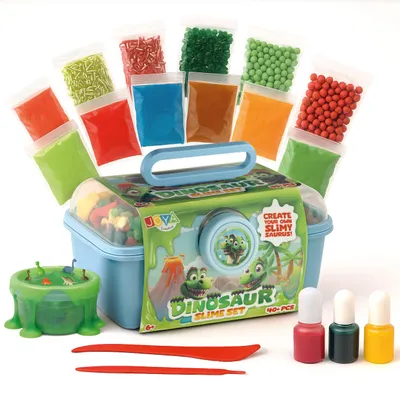 Produktbild von Joya Creative Dino Schleim-Set 40-teilig – Komplettes Schleim-Bastelset für Kinder mit Dinosauriern und Zubehör