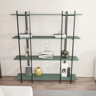 Produktbild von Knihovna Moss - Green, Black, Zelená, Černá
