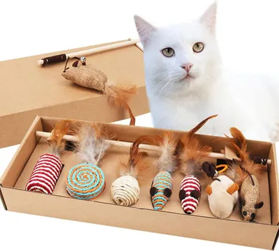 Produktbild von 7 interaktive Katzenspielzeuge – 7 verschiedene Spielzeuge für interaktives Spielen mit Ihrer Katze