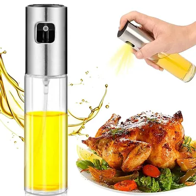 Produktbild von Öl Sprayer Flasche 100ml Essig Sprayer Spender Dressing Spray Grilling Olivenöl Glasflasche für Küche Kochen Salat Brot Backen BBQ (1 Pcs)